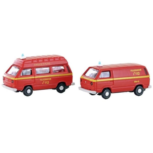 Toy - Minis by Lemke - Volkswagen Set med 2 T3 brandmän - Vit - Från 3 år - Inredning
