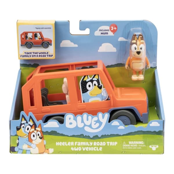 Bluey Heeler-familjens Road Trip 4WD-fordon
