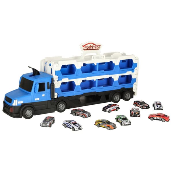 TIR Hinausauton autokuljetin kokoontaitettava ajoneuvo XXL 10 autoa sininen