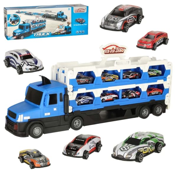 TIR Hinausauton autokuljetin kokoontaitettava ajoneuvo XXL 10 autoa sininen