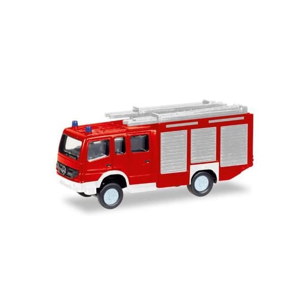 Miniatyrer monterade - Herpa - Mercedes Atego HLF 20 1/160 - Röd - Brandman - Räddning