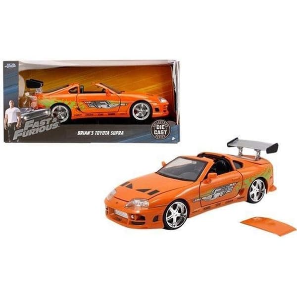 Metallreplik i die-cast - JADA TOYS - Toyota Supra - Skala 1/24 - Färg orange - 1995