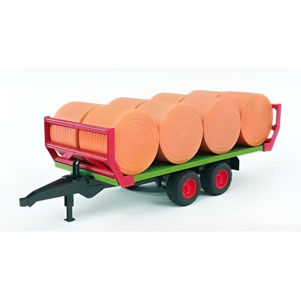 Transportsläp för halm + balar - BRUDER - 2220 - Fällbara sidor - Interiör - Flerfärgad Grön, Orange, Röd