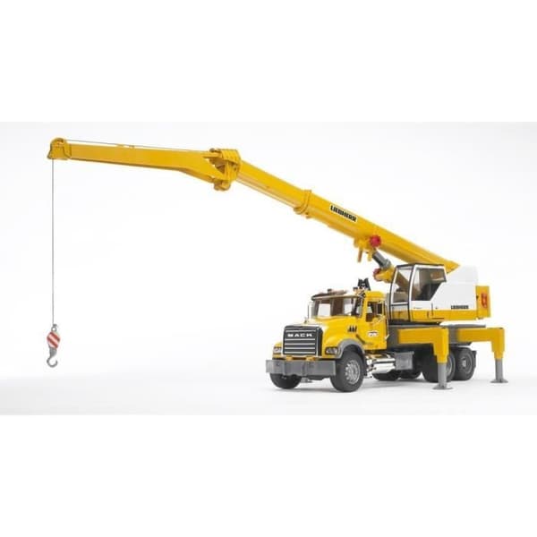 MACK lastbil med integrerad Liebherr kran - BRUDER - MACK - Gul - Exteriör - Lastbil med kran
