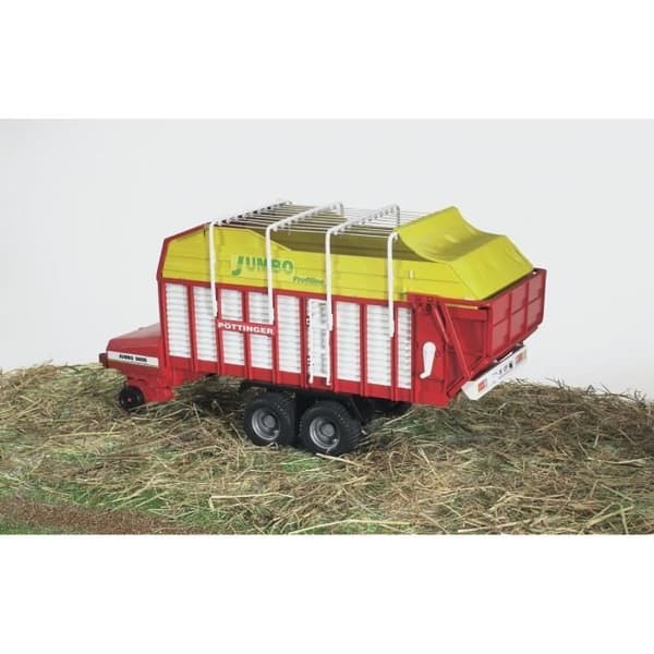 Jumbo 6600 Hay Trailer - BRUDER - Justerbar i höjdled - Sidodörr och stege Röd, Gul