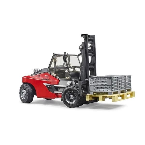 Linde HT160D gaffeltruck med pall och låda - Bruder