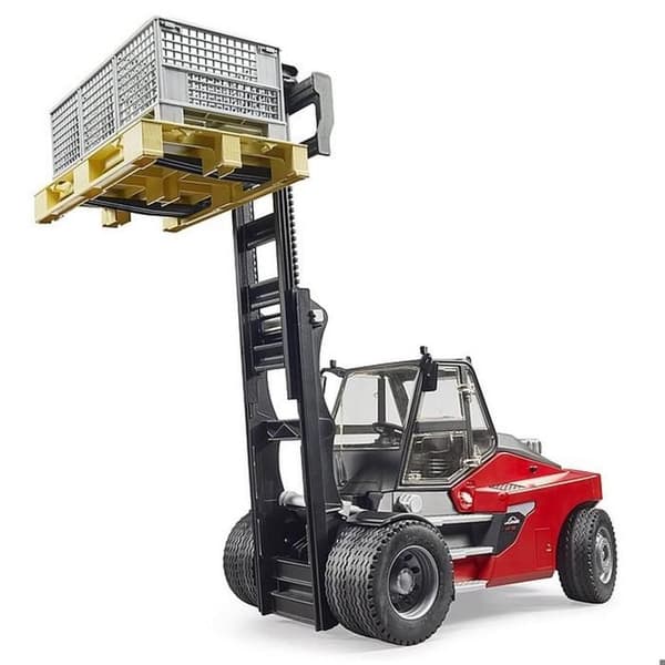 Linde HT160D gaffeltruck med pall och låda - Bruder