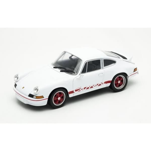 Miniatyrer monterade - Welly - Porsche 911 Carrera RS 2.7 - 1973 - 1/24 - Vit/Röd