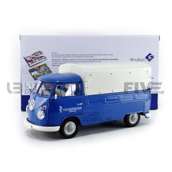 Miniatyrsamlingsbil - SOLIDO 1/18 - VOLKSWAGEN T1 Pick up - 1950 - Vit / Blå - 1806702