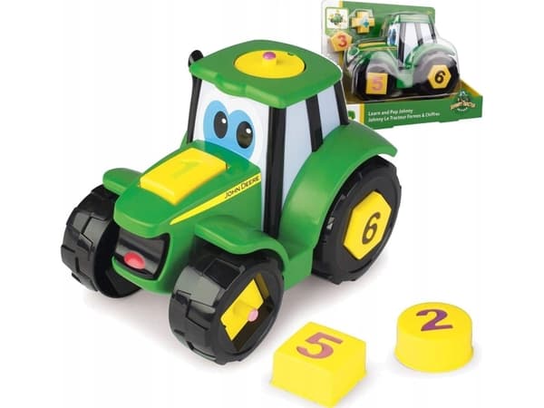 Tomy Learn and pop Johnny, Traktor, 1,5 År, Plast, Multifärg