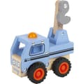 Miniatyrbild 3 av 6: Träleksak - Small Foot - Blå bärgningsbil - Mobil kran - Gummihjul - FSC
