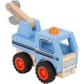 Miniatyrbild 1 av 6: Träleksak - Small Foot - Blå bärgningsbil - Mobil kran - Gummihjul - FSC