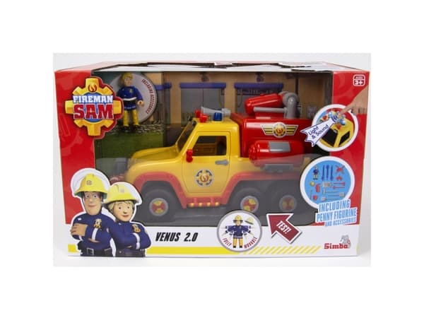 Simba brannmann Sam Police Jeep med Malcolm Simba-figur