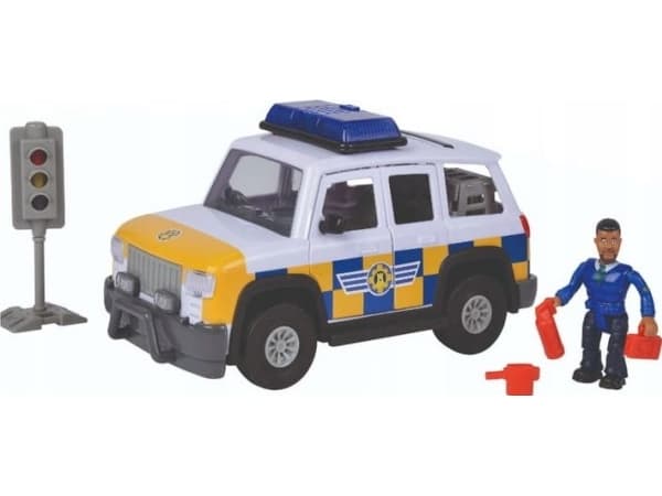 Simba brannmann Sam Police Jeep med Malcolm Simba-figur
