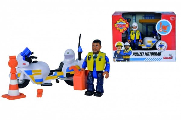 Simba brannmann Sam Police Jeep med Malcolm Simba-figur