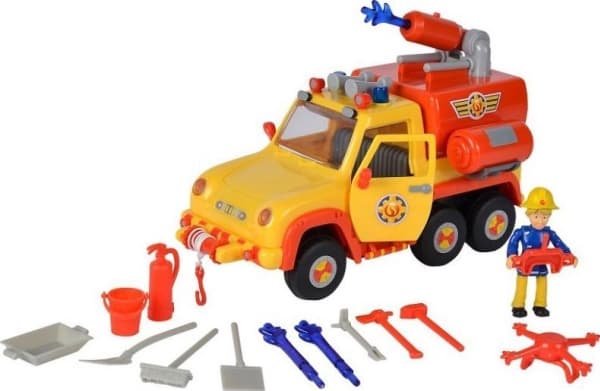 Simba brannmann Sam Police Jeep med Malcolm Simba-figur