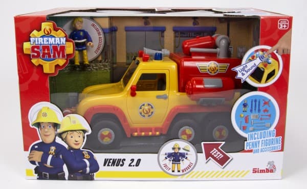 Simba brannmann Sam Police Jeep med Malcolm Simba-figur