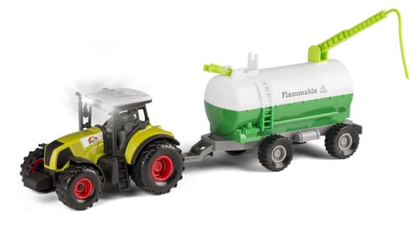 Bull Traktor med stort släp 1:32, assorterad (41856)
