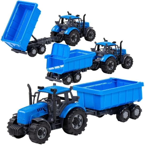 Farmer Friction Traktor + Trailer Blå/Sort