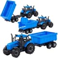 Miniatyrbillede 3 af 3: Farmer Friction Traktor + Trailer Blå/Sort