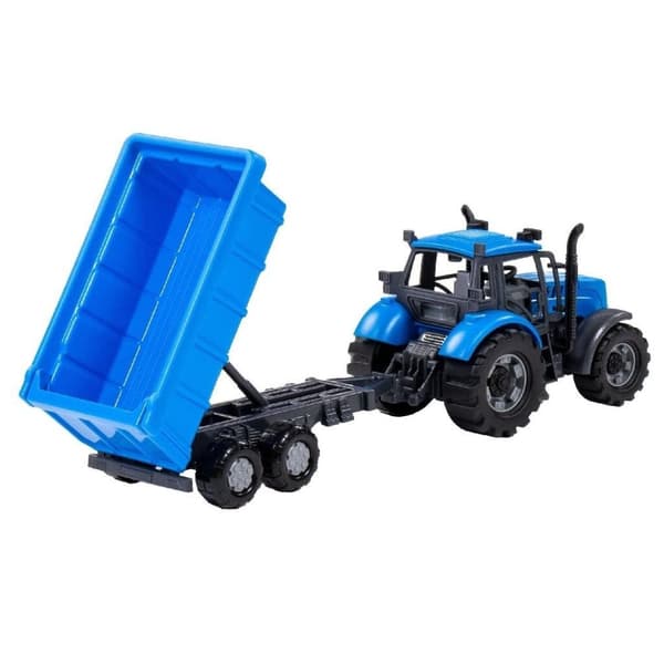 Farmer Friction Traktor + Trailer Blå/Sort
