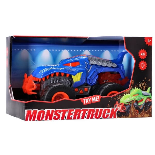 Monstertruck Dino + Lys og Lyd Blå
