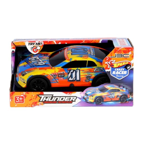 Speed Crazy Racer Thunder Race Car 20 cm + Lys og lyd Assorteret