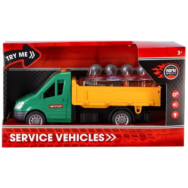 Rapid Wheels Vejbygningsbil + Lys og Lyd + Tilbehør