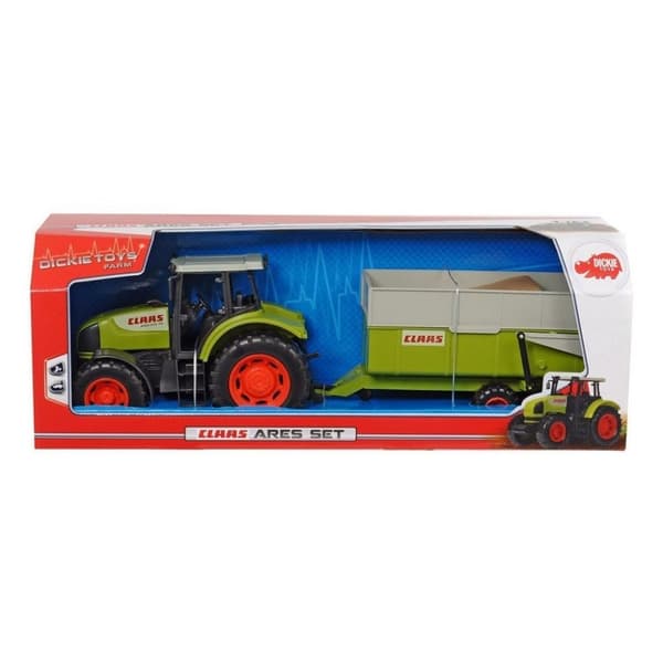 Dickie Toys Claas Ares Traktor med Trailer