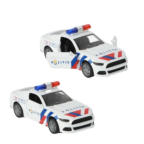 112 Pull-Back Politi Sportsvogn 1:36 + Lys og Lyd