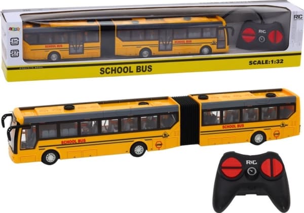 LeanToys Koulubussi Kauko-ohjattava nivelletty RC 1:32 Keltainen