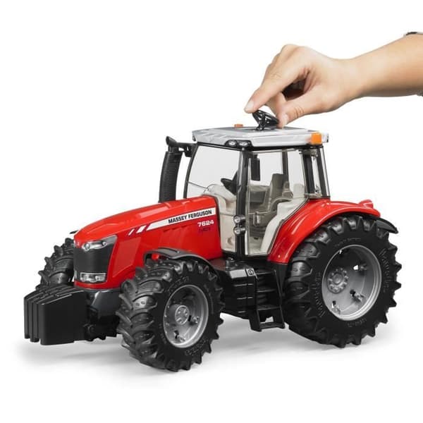 Massey Ferguson 7624 traktor - BRUDER - Med öppningsbar motorhuv och kabindörr