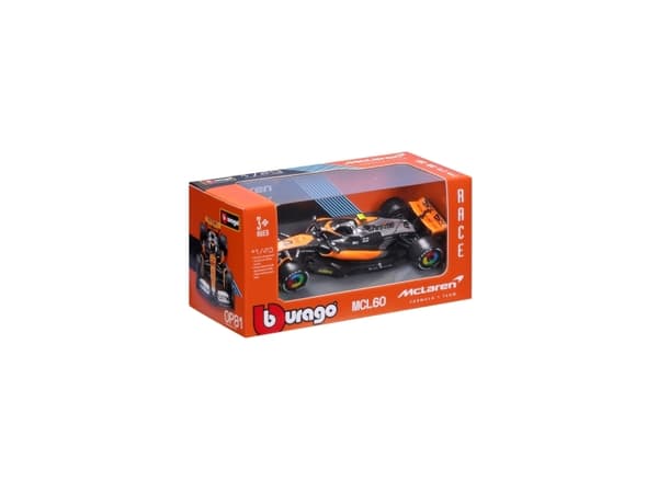BBURAGO McLaren MCL60 (2023) - #4 (Norris), Modellsportbil, Förmonterad, 1:43, McLaren F1 MCL60, Alla, Metall, Plast