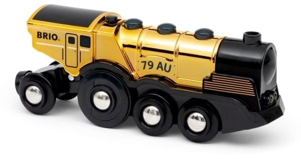 BRIO Kultainen paristoveturi valolla ja äänellä, 0,3 År