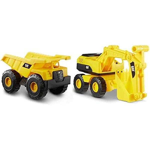 Caterpillar - Paket med 2 entreprenadmaskiner - Dumper och grävmaskin 38 cm