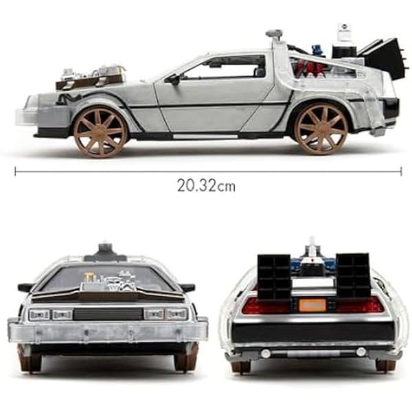 Miniatyrbil - JADA - Time Machine - Back to The Future 3 - Skala 1:24 - LED-ljus - Öppna dörrar
