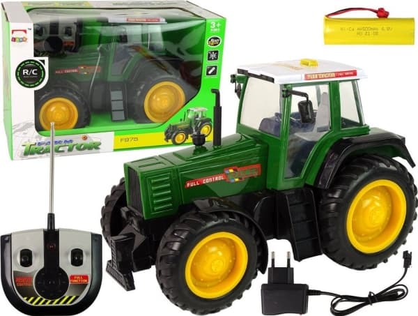 LeanToys Grön och svart R/C fjärrstyrd traktor 38 cm LEAN Toys