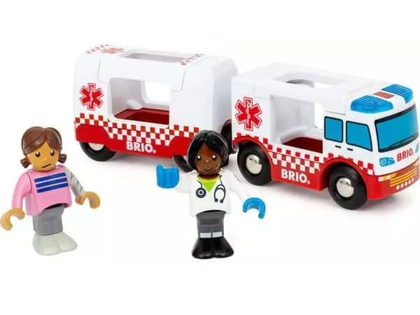 BRIO Rescue Ambulance, Ambulanse, 3 år, Plast, Rød, Hvit