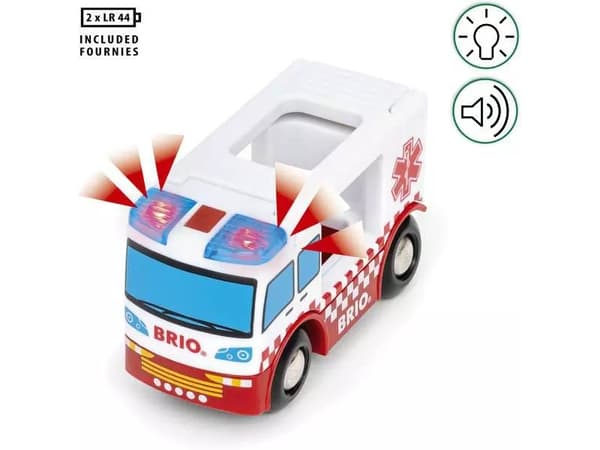 BRIO Rescue Ambulance, Ambulanse, 3 år, Plast, Rød, Hvit