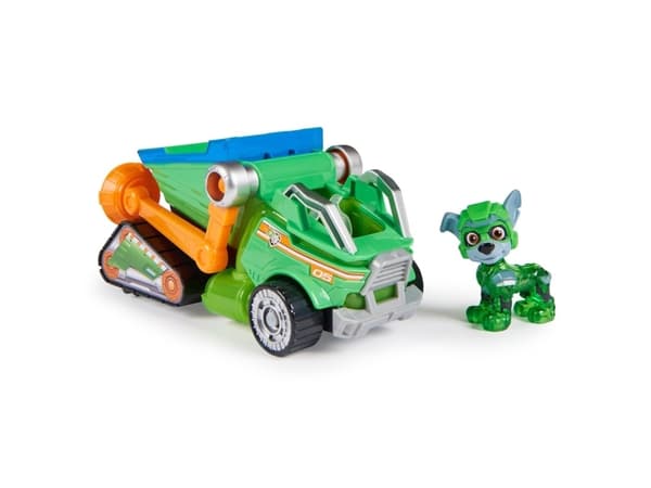 PAW Patrol The Mighty Movie Garbage Truck Recycler & Rocky, Jäteauto, PAW Patrol, 3 vuosi/vuosia, LR44, Muovi, Sininen, Vihreä, Oranssi