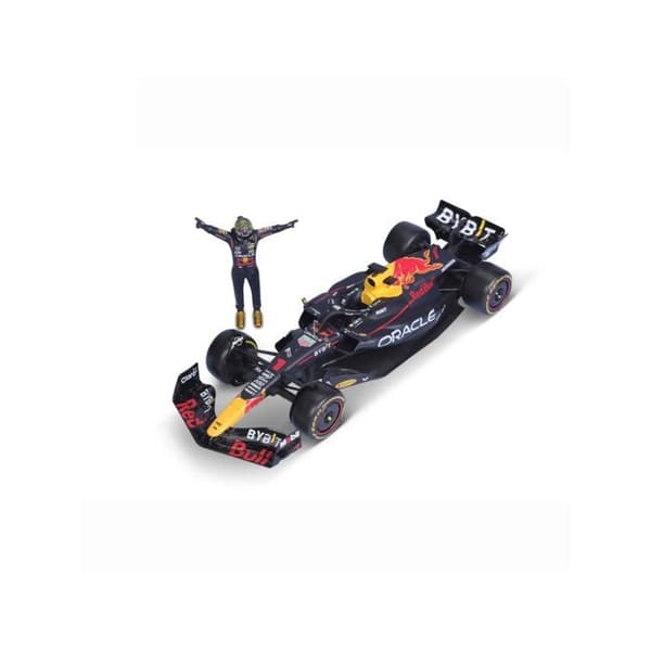 Miniatyrbil - Bburago - Red Bull RB19 - 1/24 - Max Verstappen figur - Blå