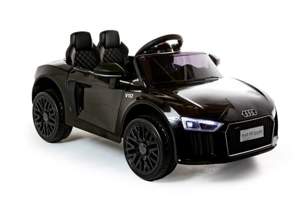 Audi R8 Spyder Elektrisk Barnbil - Svart, Licensierad, Riktiga Motorljud, Fjärrstyrd