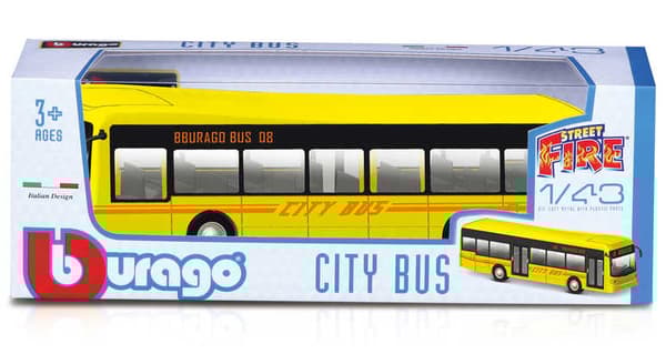 Street Fire City Bus 1:43 Buraggo (assorterte farger)