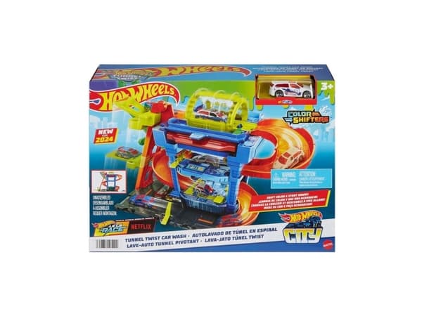 Mattel Hot Wheels City Tunnel Twist car wash, play building