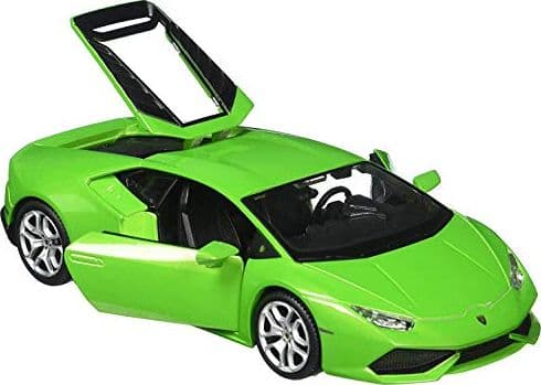 Maisto Maisto Lamborghini Huracn LP 610-4: uskollinen pienoismalliauto 1:24, ovet ja konepelti ??avattava, valmis malli, 20 cm, vihreä (531509)