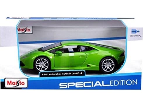 Maisto Maisto Lamborghini Huracn LP 610-4: uskollinen pienoismalliauto 1:24, ovet ja konepelti ??avattava, valmis malli, 20 cm, vihreä (531509)