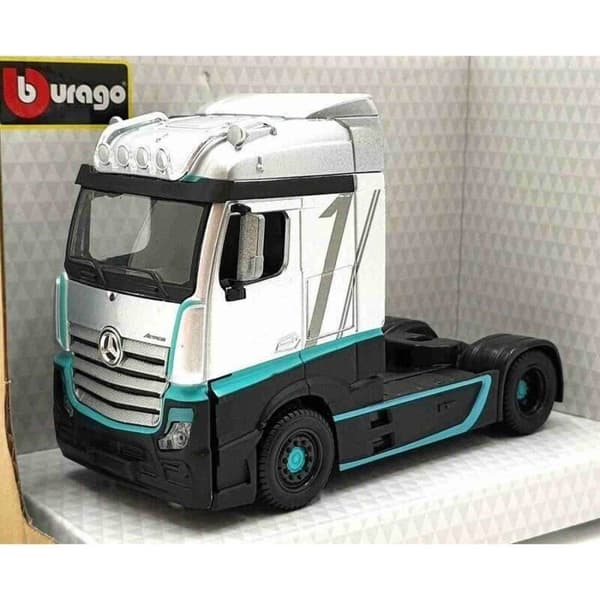 Monterade miniatyrer - Mercedes Actros Grå och grön 1/43 Burago