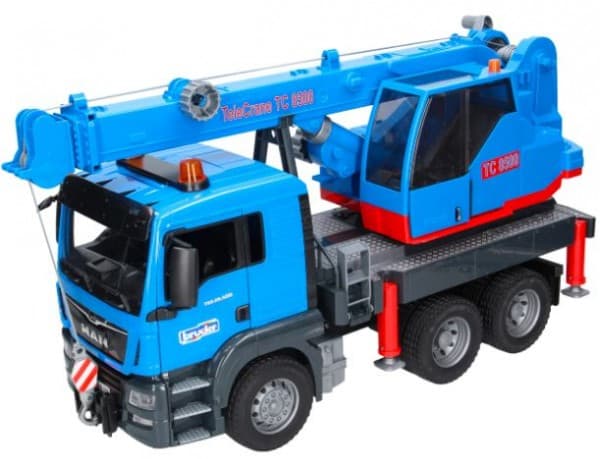 BRUDER MAN TGS Kran-LKW, Kranbil, 4 År, ABS synthetics, Blå