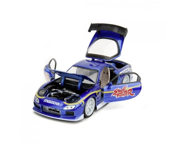 Jada Toys Street Fighter 1993 Mazda RX7 1:24, Bil, 8 År, Metall, Blå