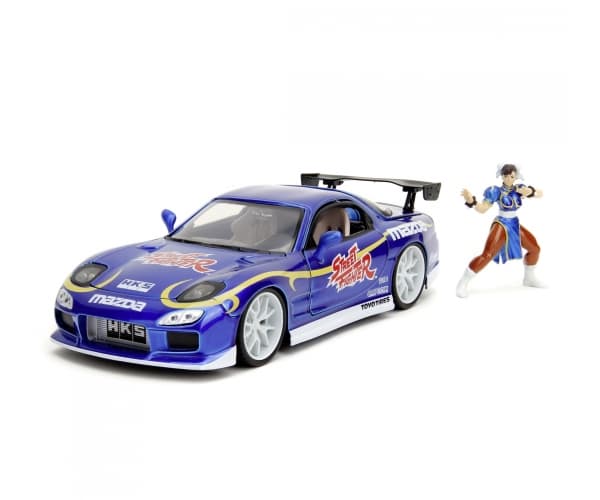 Jada Toys Street Fighter 1993 Mazda RX7 1:24, Bil, 8 År, Metall, Blå